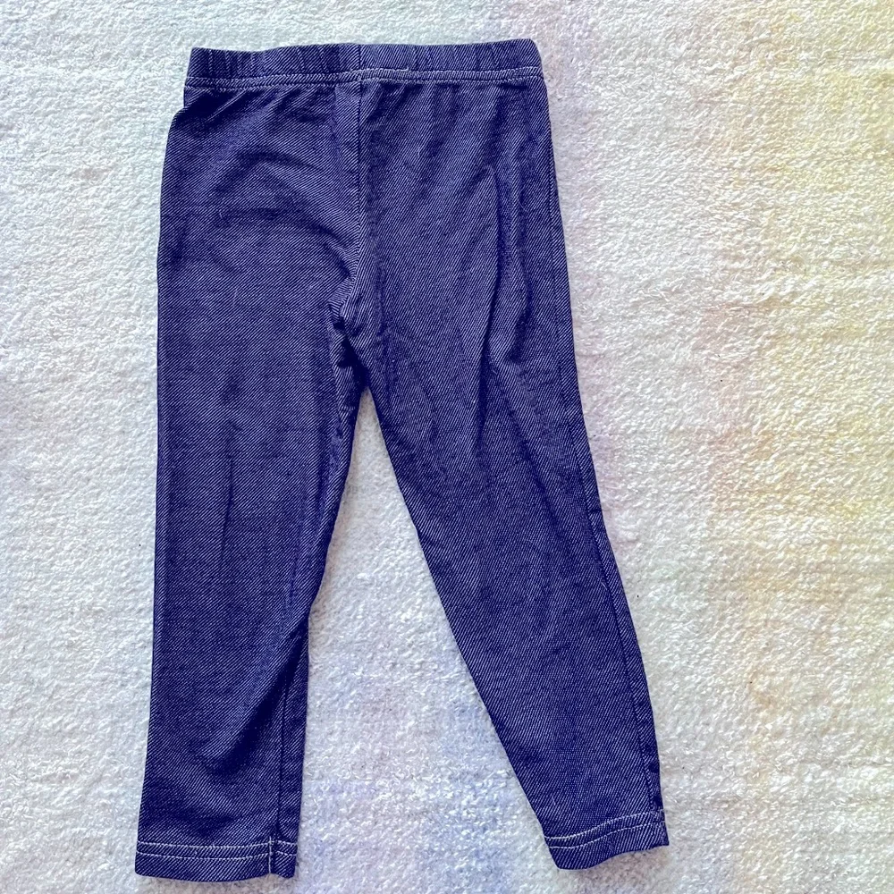 Carter’s Bundle of Pink Striped Button-Down and Denim Leggings - 3T